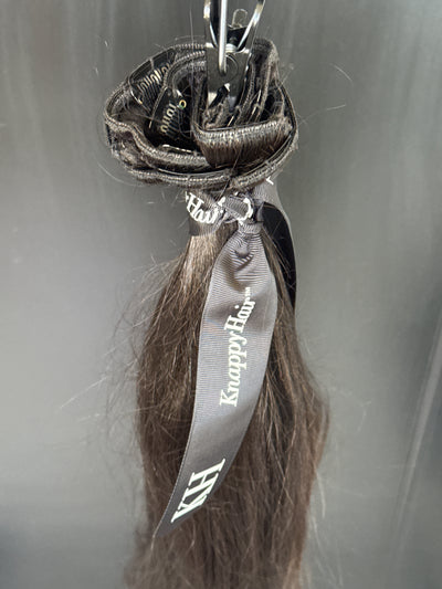 Clearance: 20” Knatural Straight Clip Ins (THIN LACE WEFTS), 6 Piece Set