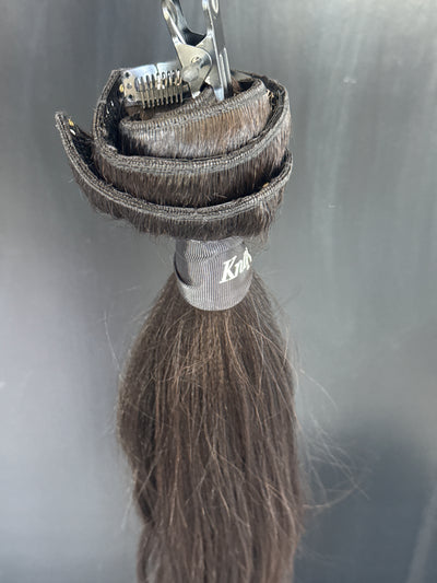 Clearance: 16” Knatural Straight Clip Ins, 5 Piece Set
