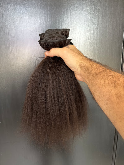 Clearance: 14" Knatural Coarse Clip-Ins, 9 Piece Set