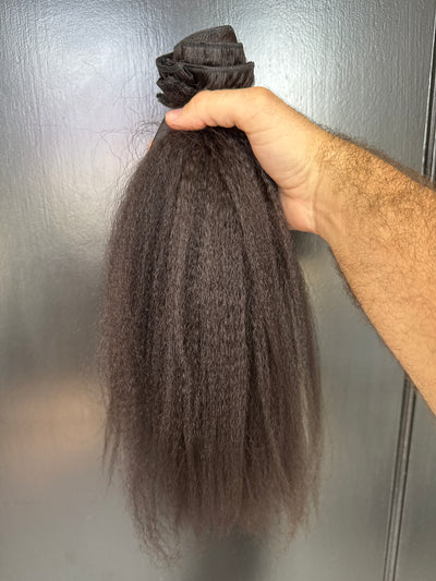 Clearance: 16" Kinky Coarse Clip-Ins, 4 Piece Set
