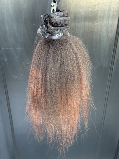 Clearance: 16” Kinky Coarse Clip-Ins ,4 Piece Set (COLORED)