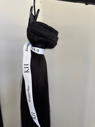 Clearance: 22” Knatural Straight Clip Ins 4 Piece Set