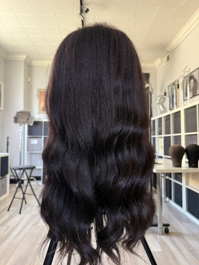 22/24” Mixed Texture U Part Wig: Kinky Coarse, Not So Knappy, Knatural Straight