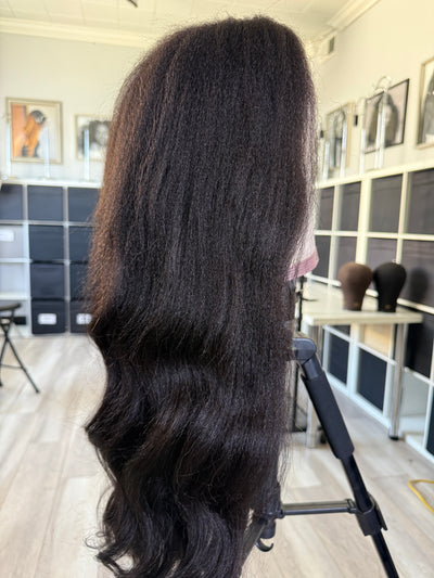22/24” Mixed Texture U Part Wig: Kinky Coarse, Not So Knappy, Knatural Straight