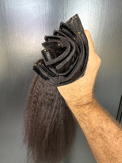 Clearance: 16" Knatural Coarse Clip-Ins, 5 Piece Set