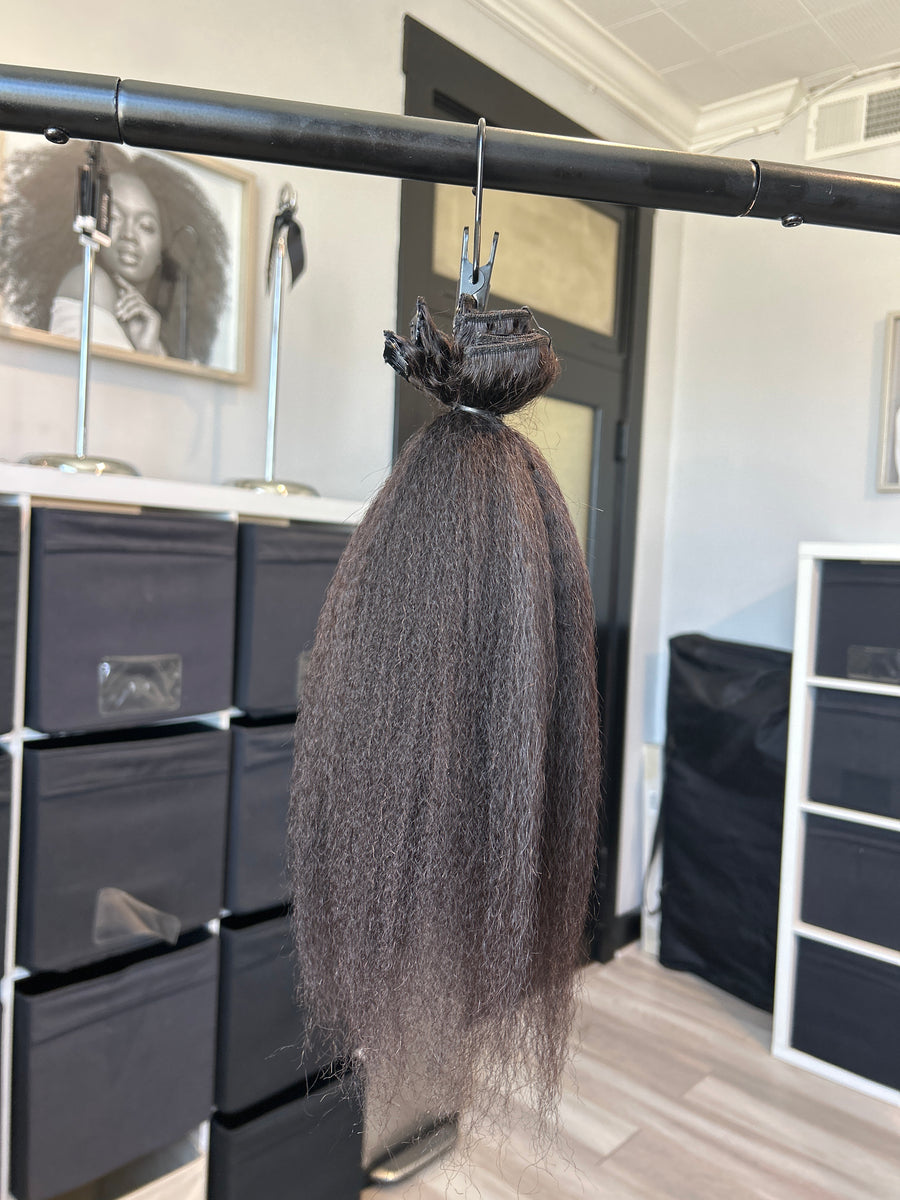 Clearance: 16" Kinky Coarse Clip Ins - 7 PC