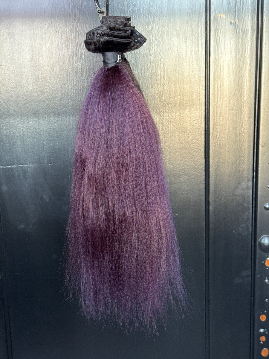 Clearance: 18" Knatural Coarse Clip-Ins, 9 Piece Set (PURPLE)