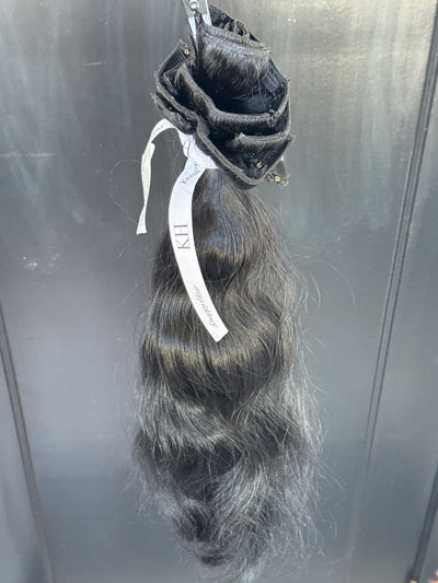 Clearance: 20" Body Wave Clip Ins, 10 Piece Clip Ins (BLACK)