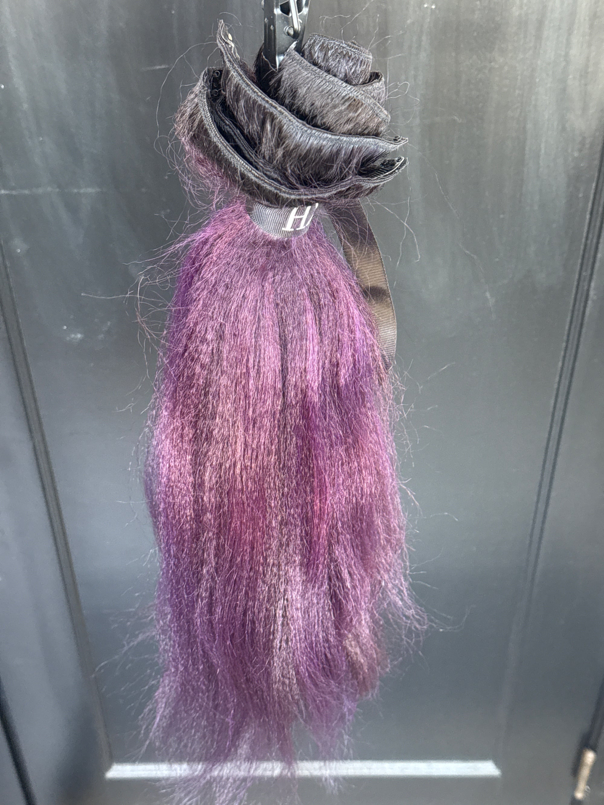Clearance: 18" Knatural Coarse Clip-Ins, 6 Piece Set (PURPLE)
