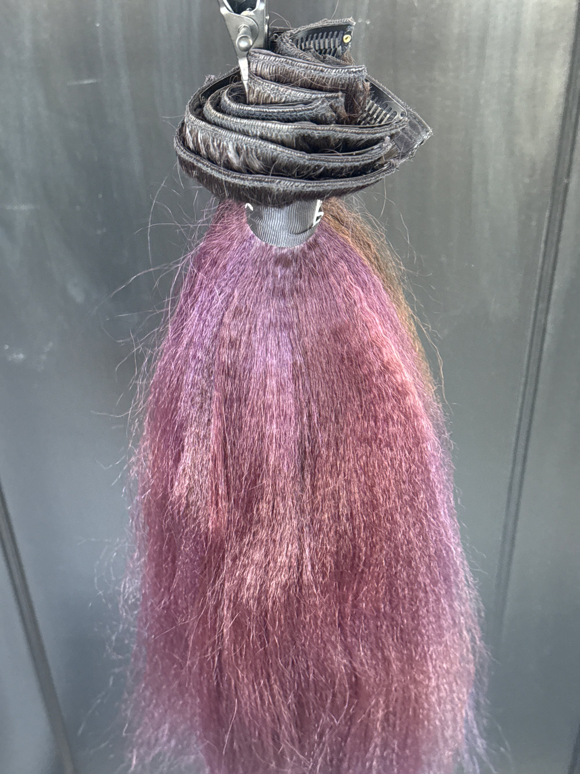 Clearance: 18" Knatural Coarse Clip-Ins, 9 Piece Set (PURPLE)